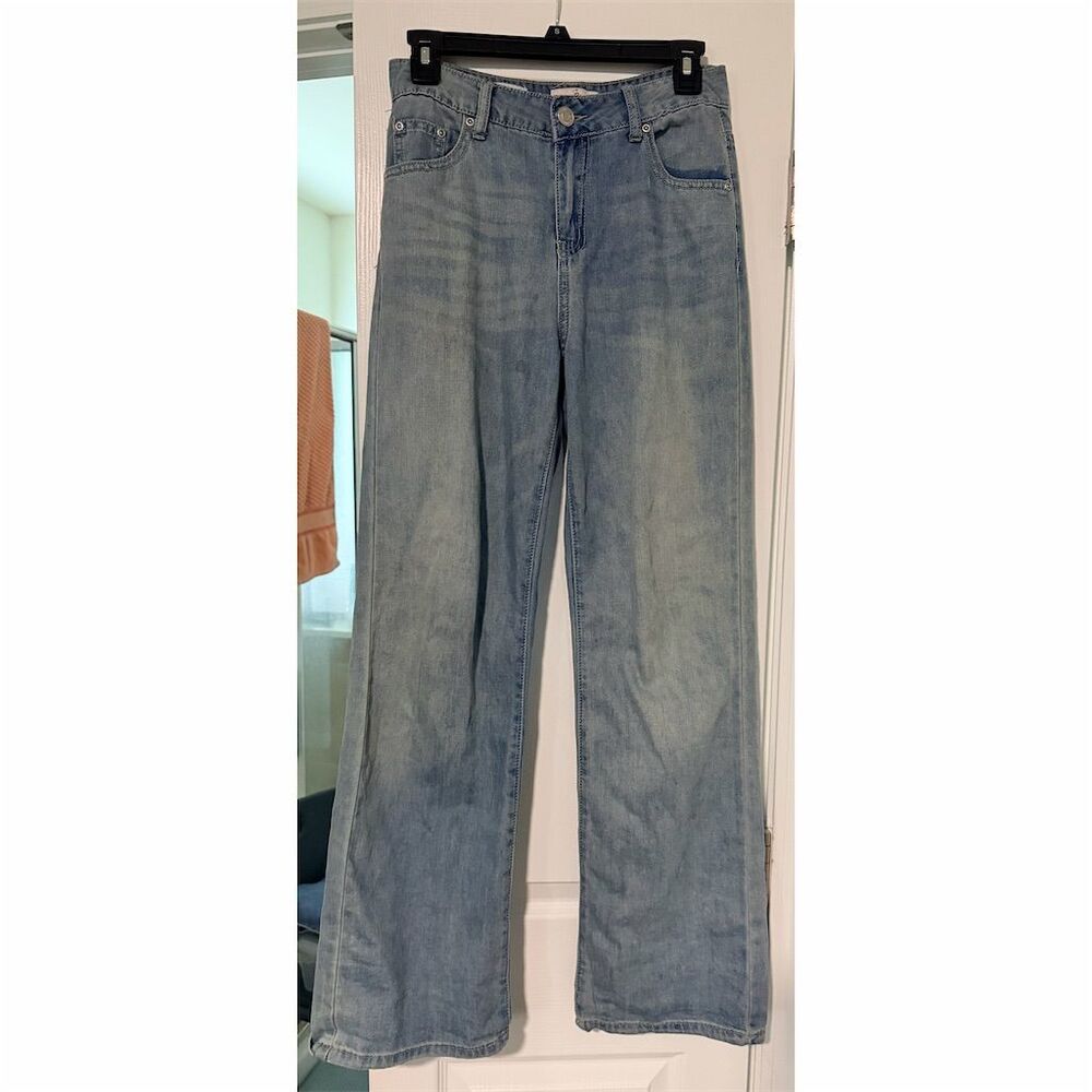 Zoe Women's High Rise Wide-Leg Jeans Blue Size M